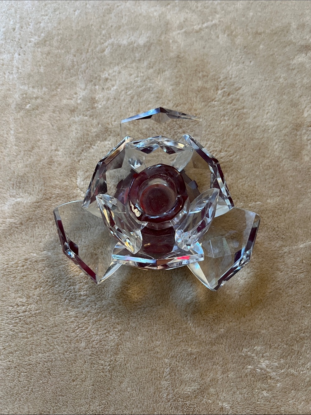 Clear Crystal Flower Sculpture - Clear